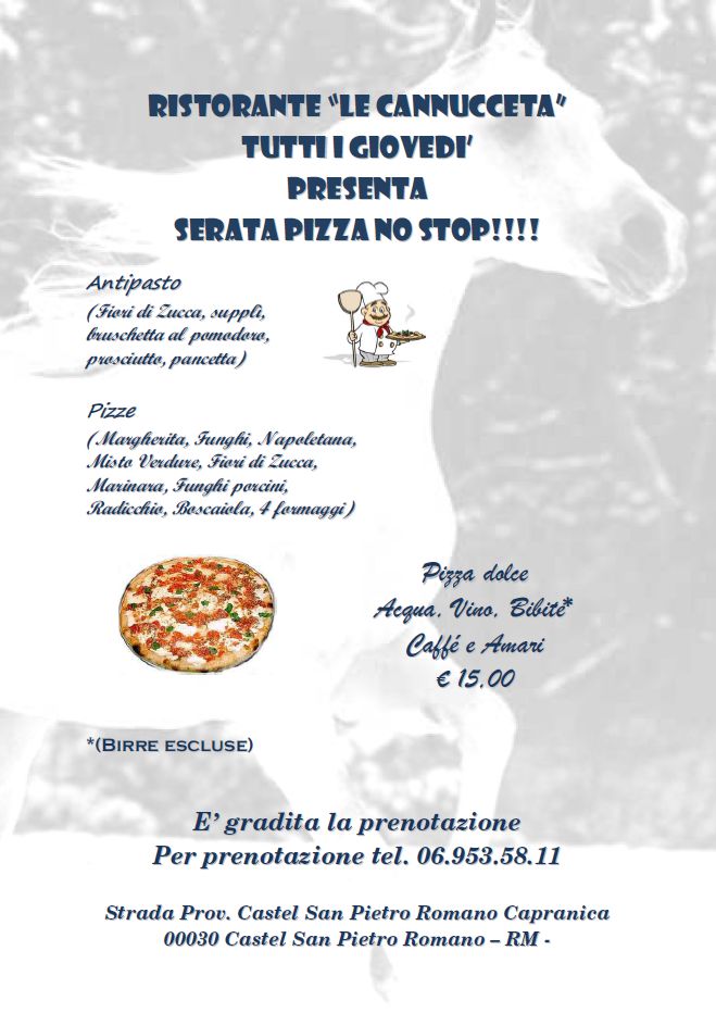 Pizza No Stop Tutti i Giovedi